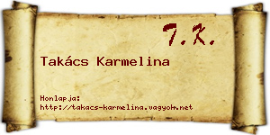 Takács Karmelina névjegykártya